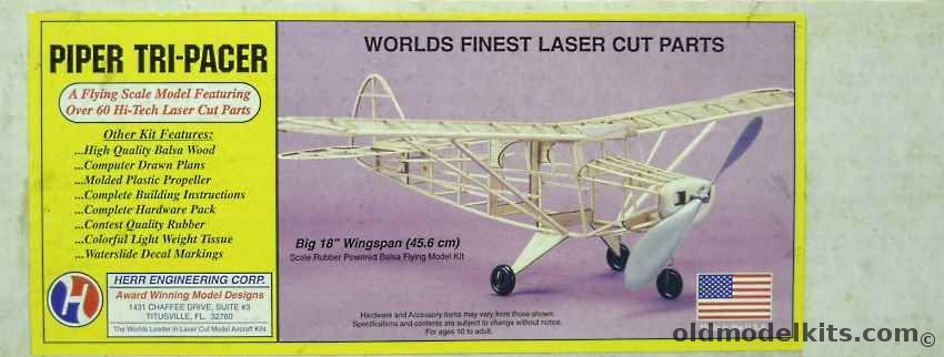 Herr Engineering Piper Tri-Pacer  - 18 Inch Wingspan Wooden Flying Model, K-204 plastic model kit